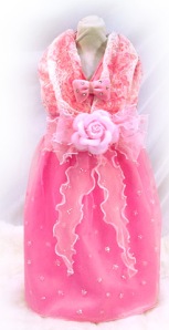 Pink evening gown/ wedding dog clothes